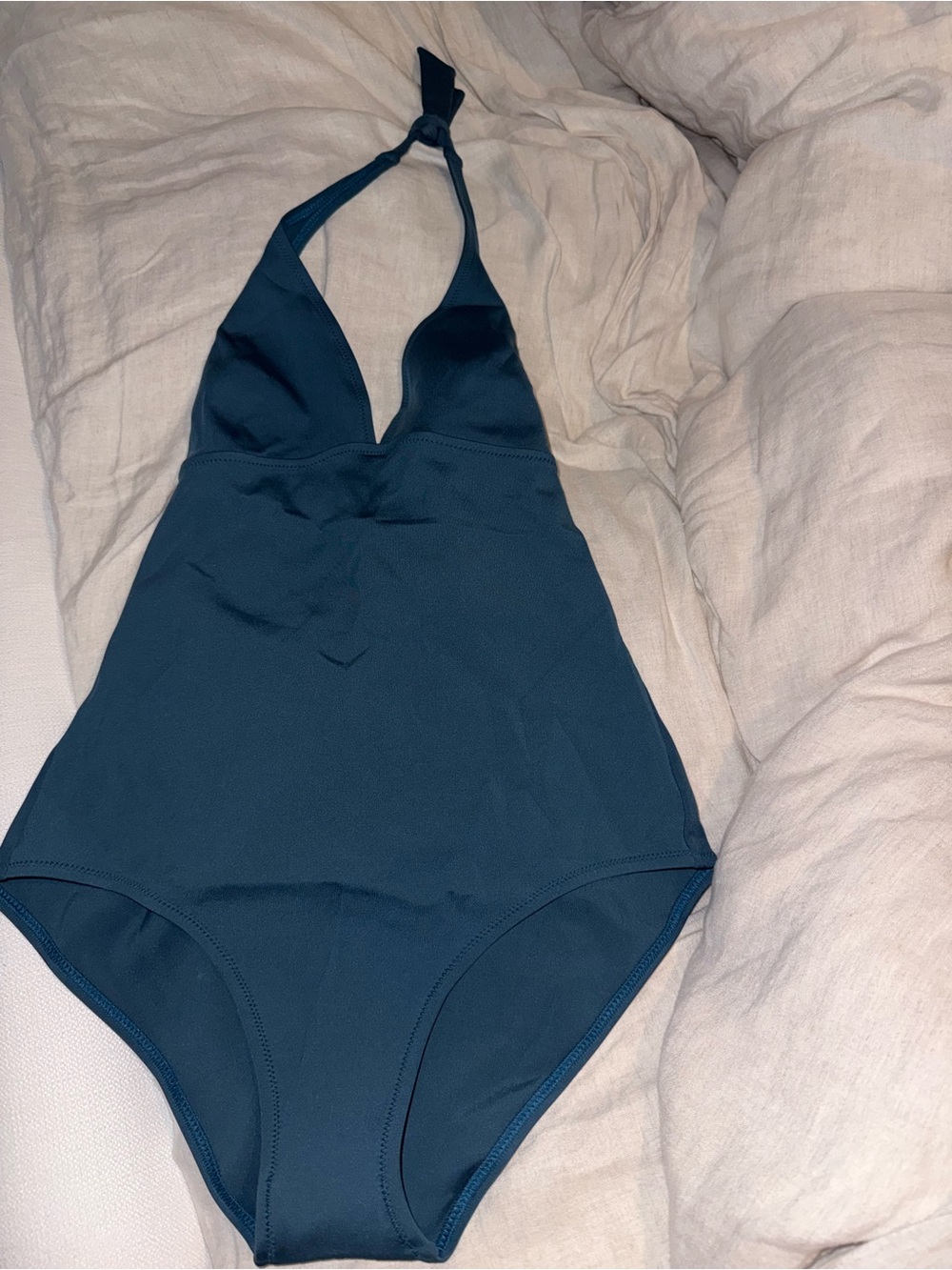 Vilebrequin Fames Embruns Teal Shaping Halter One-Piece Swimsuit – Size S
